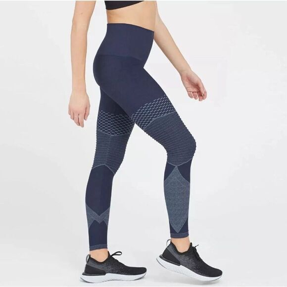 Spanx NWT Seamless Moto Leggings in Indigo Sky, Small (2-4) - Picture 4 of 6